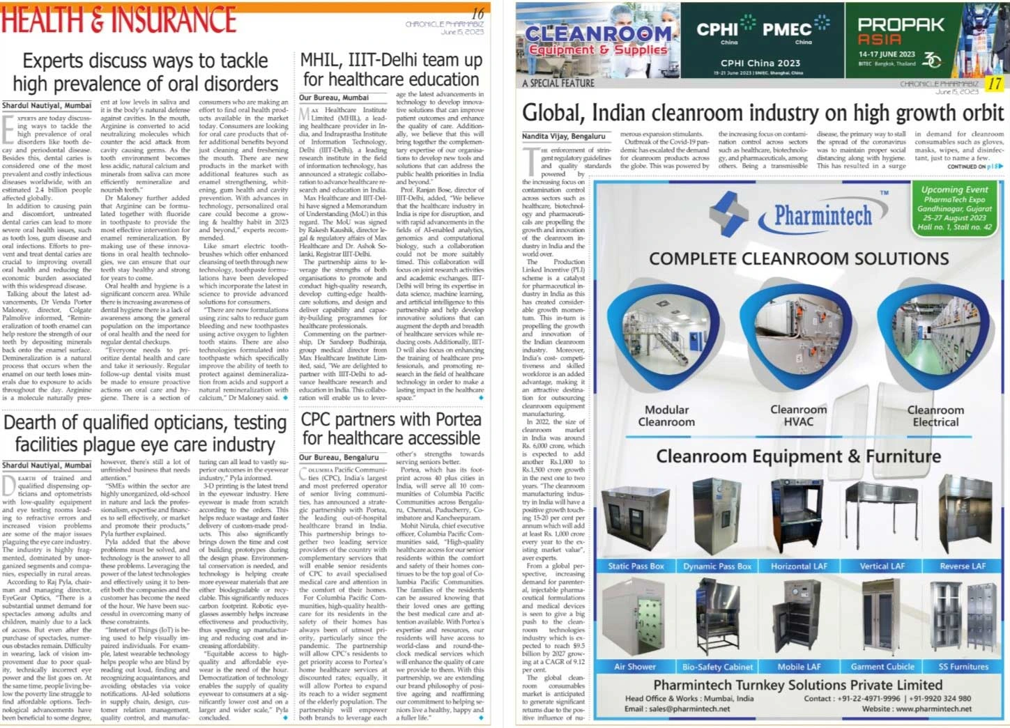 Global, Indian Cleanroom Industry On High Growth Orbit.
