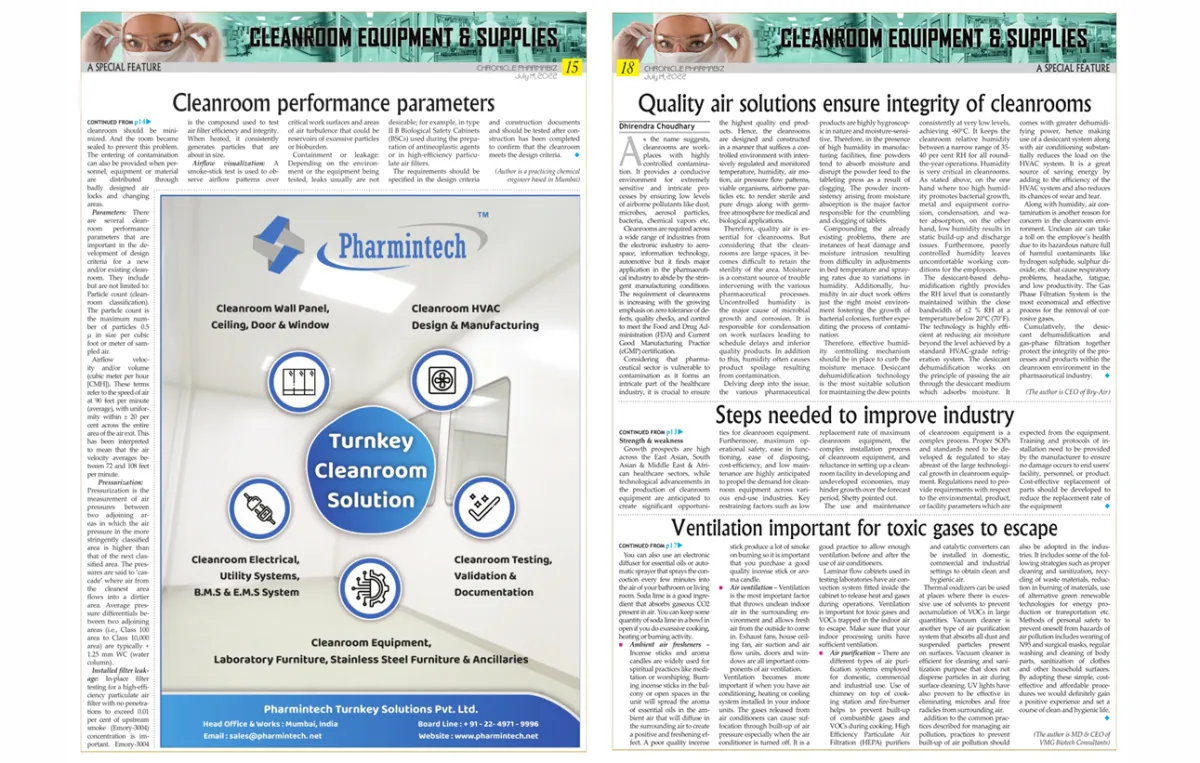 Overview of the Cleanroom Industry in modern times The main driving factor for innovation in the cleanroom equipment industry..